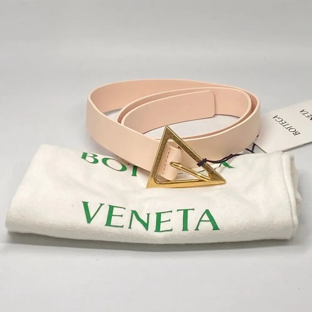 Bottega Veneta Triangle-Buckle Leather Belt size 80/32”